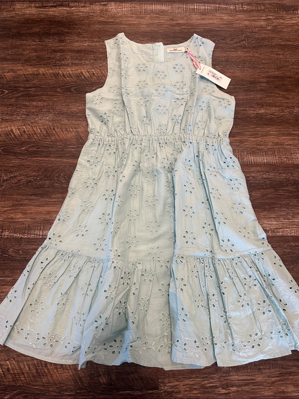 Vineyard Vines Pale Blue Eyelet Tiered Sundress